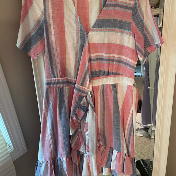 MINT JULEP BOUTIQUE - STRIPED RUFFLE DRESS - Picture 2 of 2